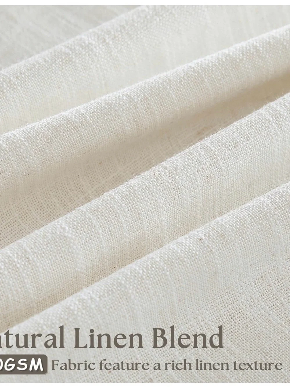 New Natural Extra Wide Pinch Pleat Linen Curtains 70x108 Inches Long Natural